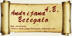 Andrijana Betegalo vizit kartica